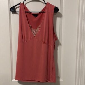 BCBG Coral Tank Top with Lace Detail